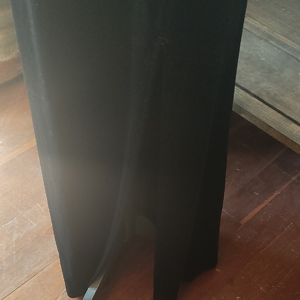 Black Maxi Formal with Silver Sequin Bow - Picture 3 of 4